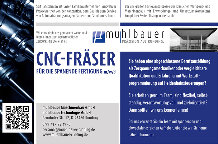 CNC Fraeser Stellenanzeige